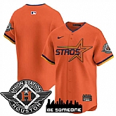 Men's Houston Astros Blank Orange 2025 City Connect Limited Stitched Jersey Dzhi,baseball caps,new era cap wholesale,wholesale hats